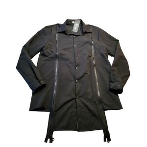 NWT D Free Sand and Foam Men's Black Long-Sleeve Unsual Zipper Accent Shirt XXL